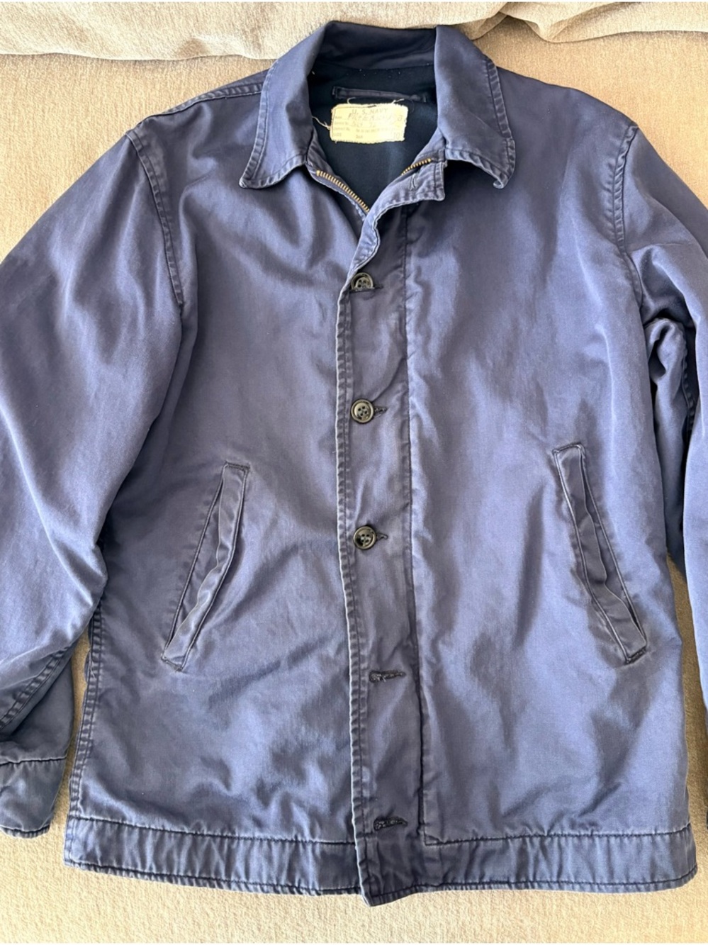 VTG . Navy N-4 military issue jacket